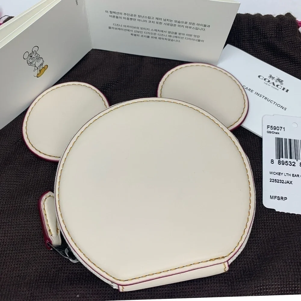 Coach Mickey Mouse Glovetanned Leather Coin Purse